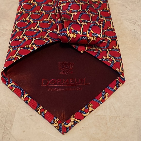 Dormeuil Tie, Multi Colors: Red, Blue, Tan & Burgundy - Picture 2 of 7